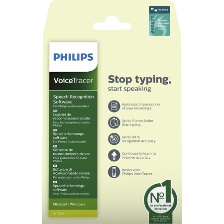 Signify Speech Recognition Software, 4-3/10"Wx1/10"Lx7-3/10"H, WE/GN 30PK PSPDVT2805